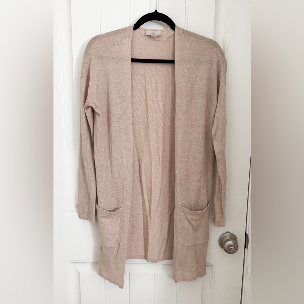 LOFT- Tan Long Cardigan